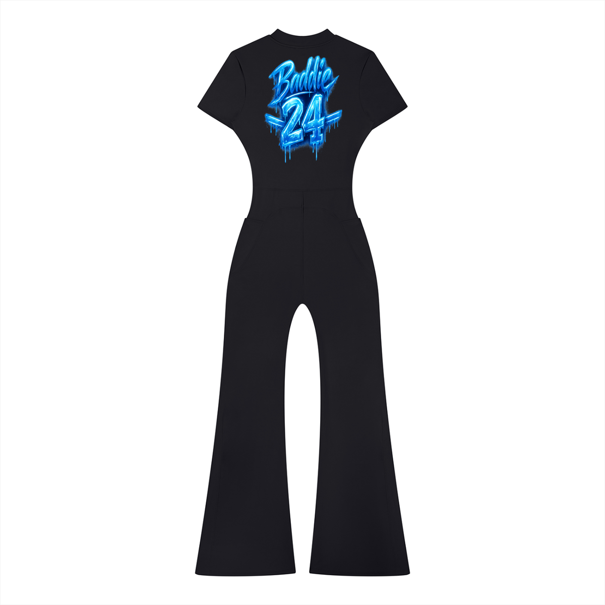 Women’s Tight Flared Leg Quarter-Zip Jumpsuit