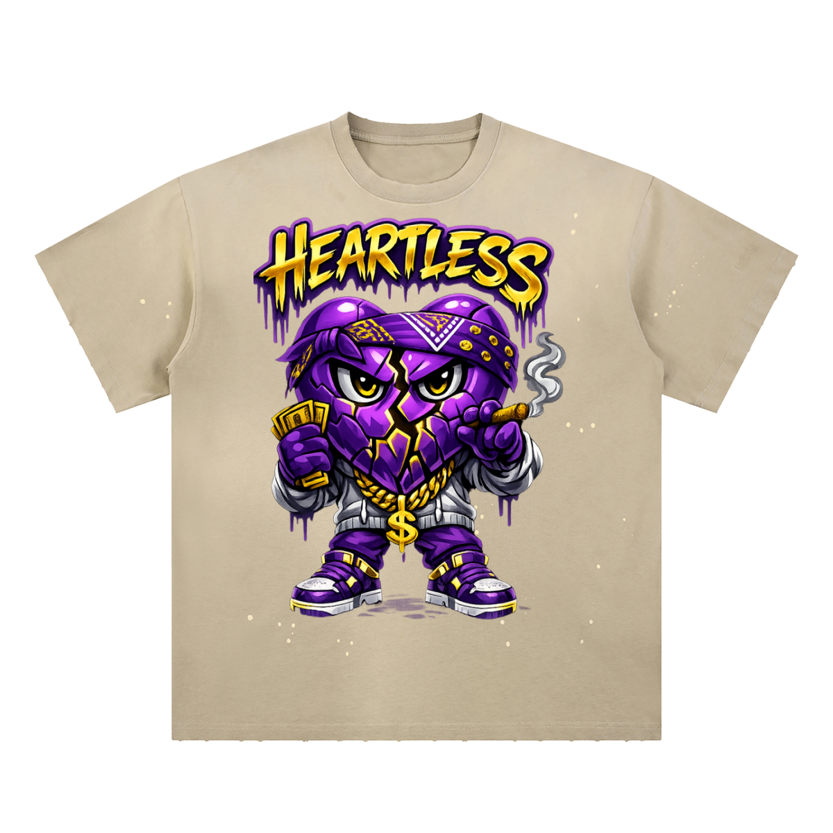 Hand-Frayed Sunfade Paint Splatter T-Shirt