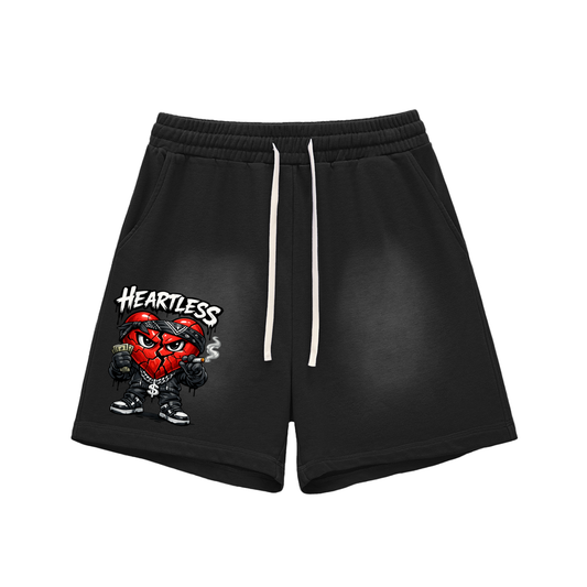 Sun Fade Raw Edge Cotton Shorts