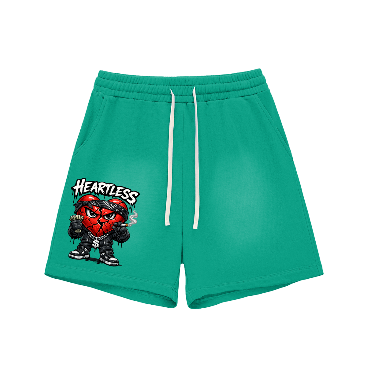 Sun Fade Raw Edge Cotton Shorts