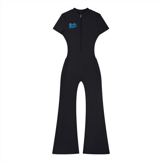 Women’s Tight Flared Leg Quarter-Zip Jumpsuit