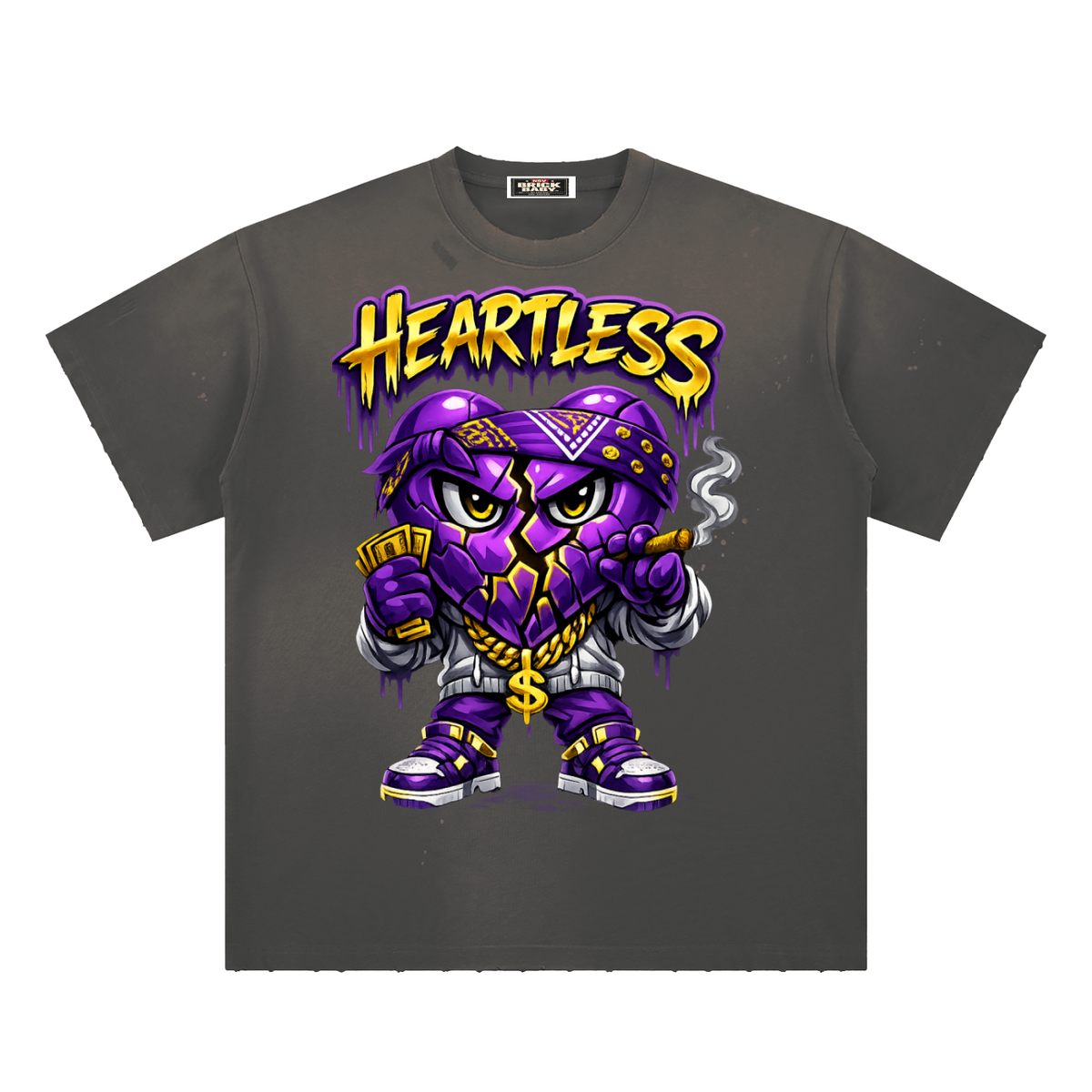 Hand-Frayed Sunfade Paint Splatter T-Shirt